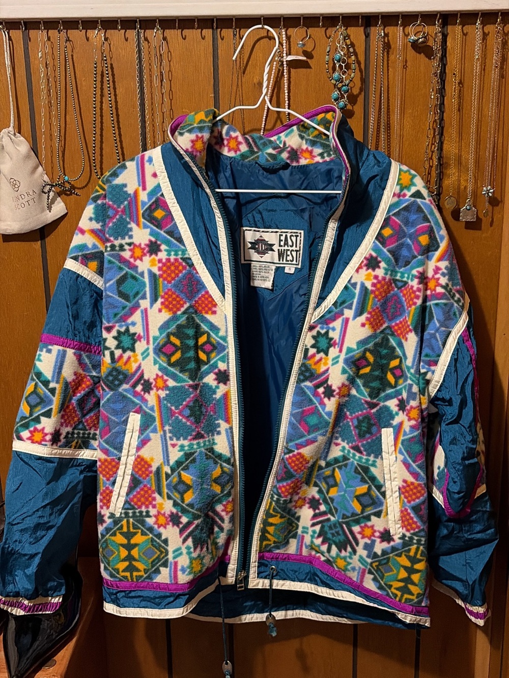 East West Women's Teal Multi-Color Ski Jacket